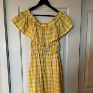 Yellow and and white gingham summer dress